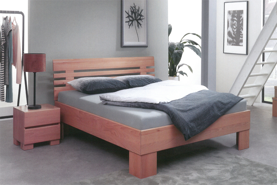 Forest Premium 2- persoons NIET DEELBARE massief beuken houten hooglaag bedden. 140, 160, 180 en 200 breed.